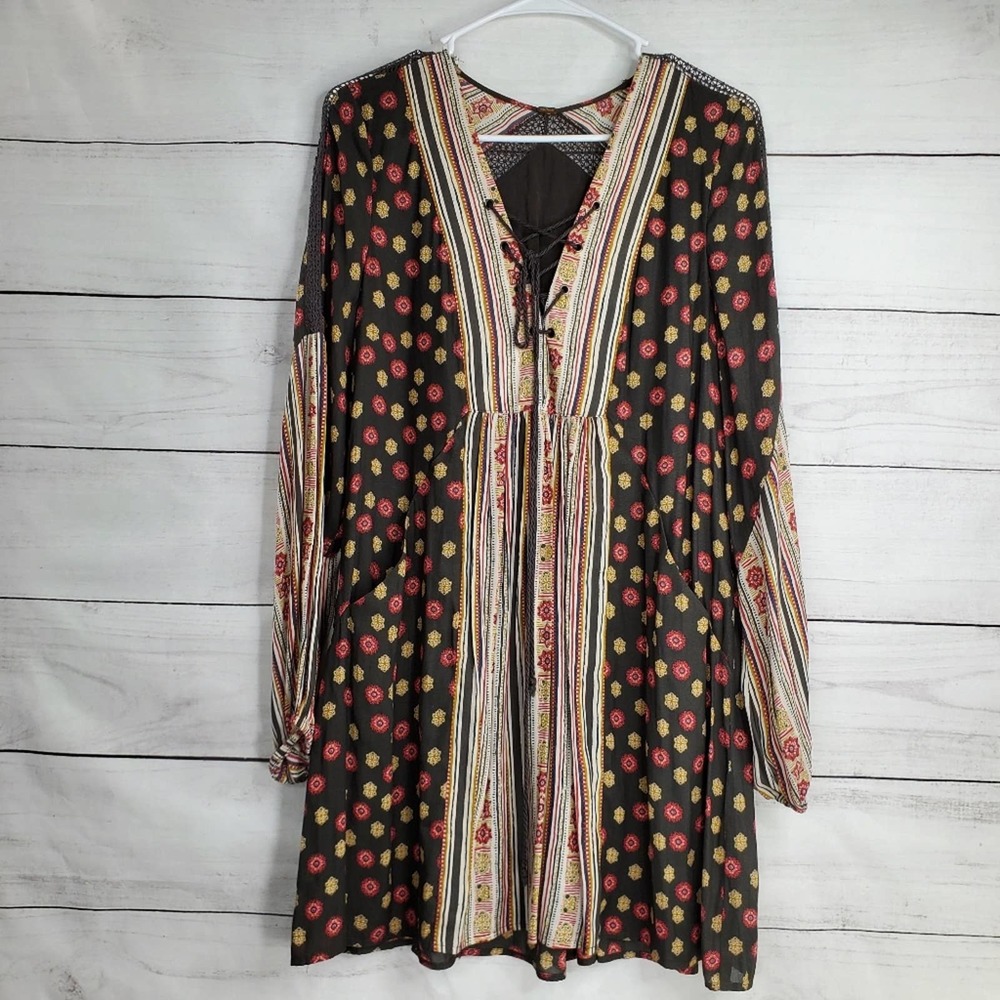 Free People Rain Or Shine Boho Mini Dress